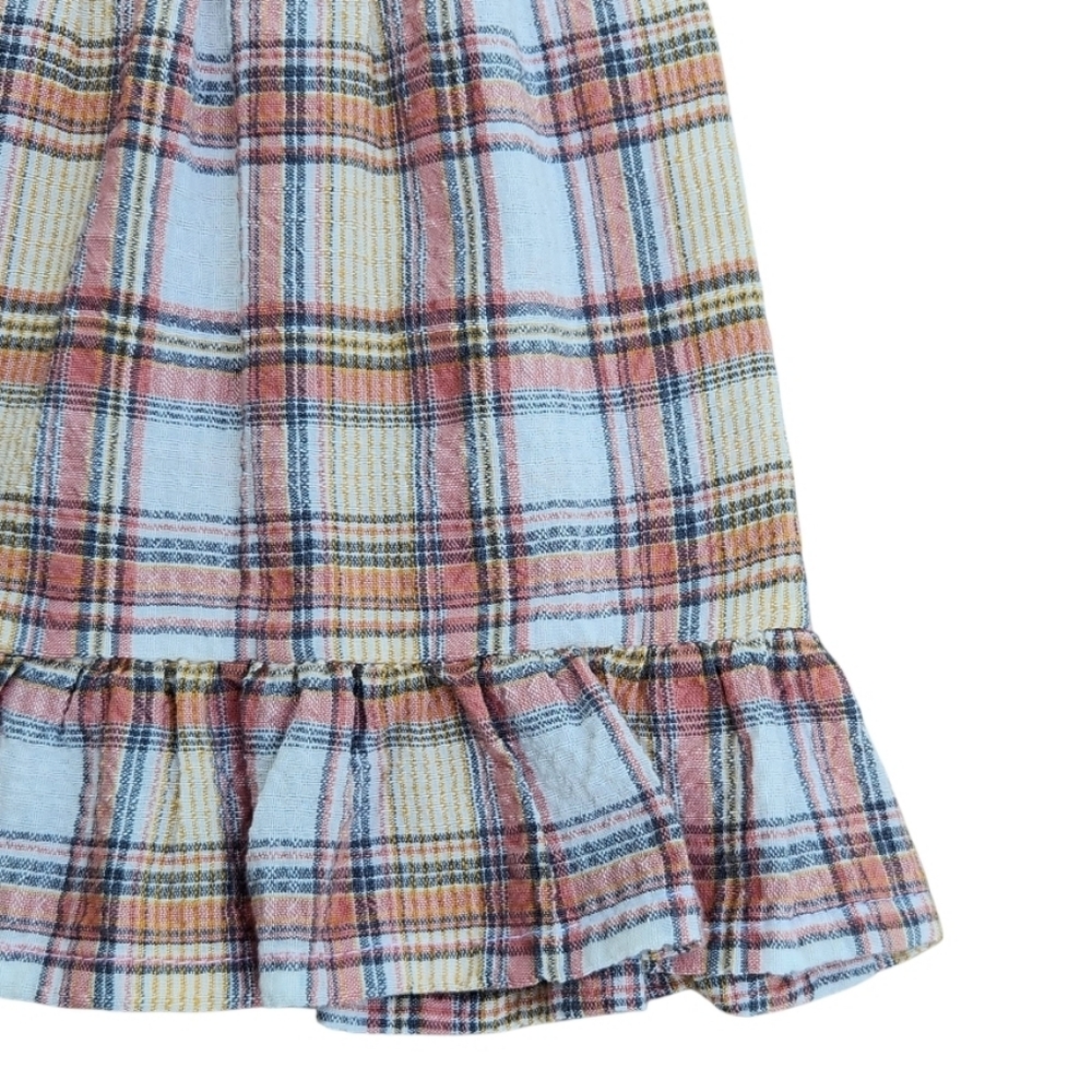 Nicole Miller Girls Woven Plaid Dress Short Sleeve Half Button Down Size 2T - Picture 5 of 12
